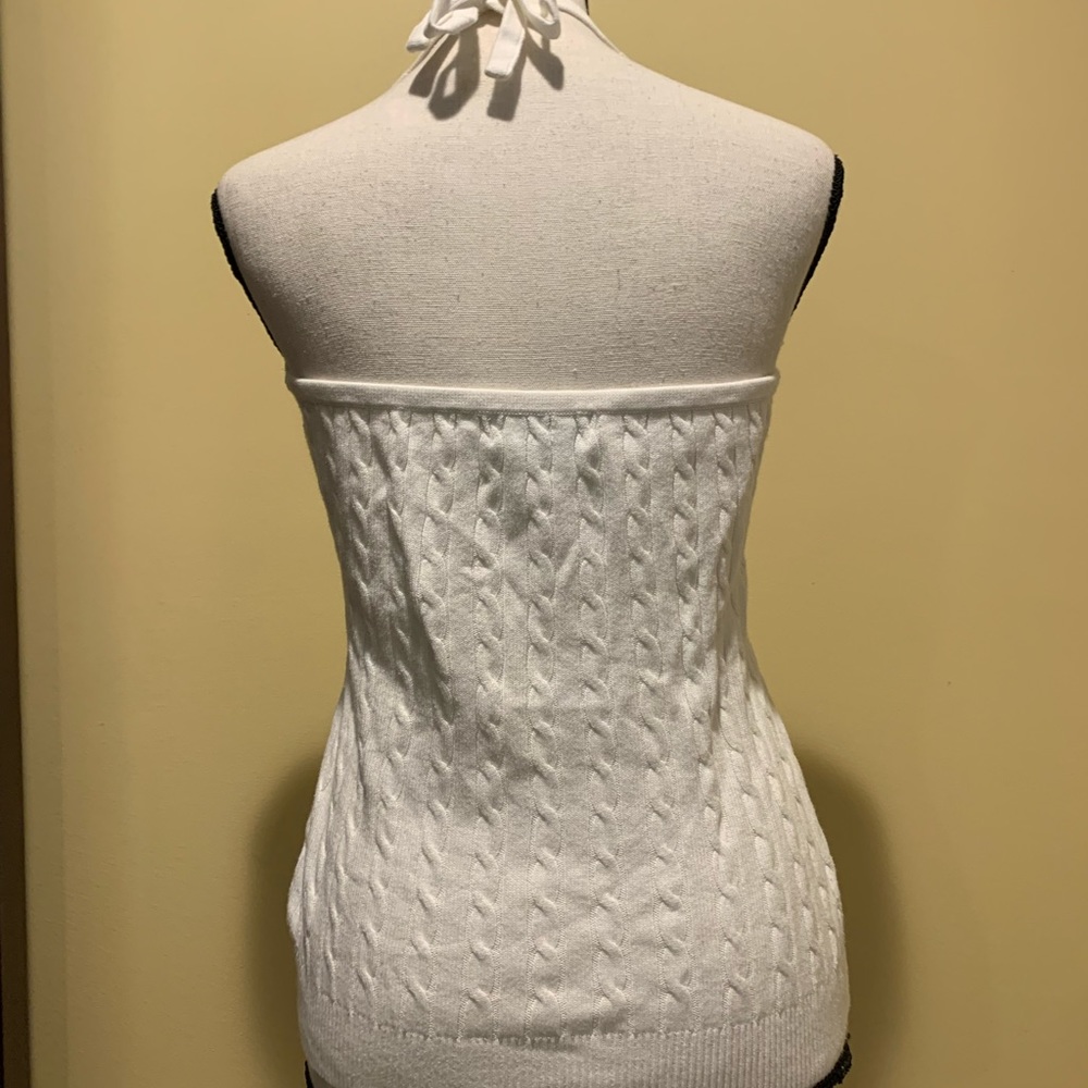 Classic White Cable Knit Halter - Picture 3 of 3